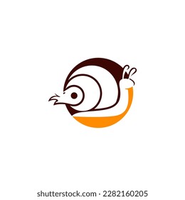 colored snail logo on white background