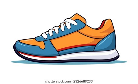 Colored sneaker on a white background. Sport shoes. Vector illustration