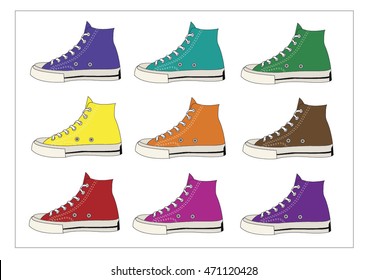 colored sneakers