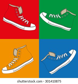 colored sneakers set