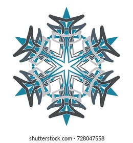 A colored snowflake. Element for decorating Christmas and New Year.