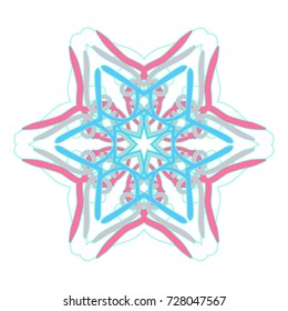A colored snowflake. Element for decorating Christmas and New Year.