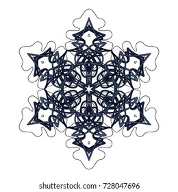 A colored snowflake. Element for decorating Christmas and New Year.