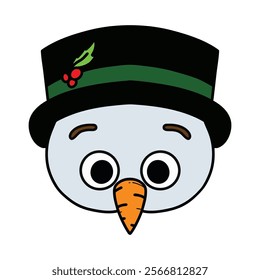 Colored Snowman Mask Carrot and Hat