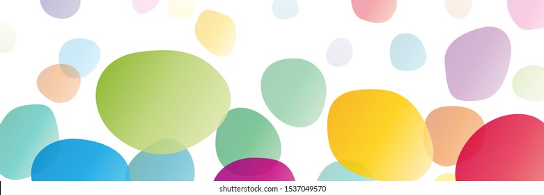 Colored soap bubbles floating in the air. Vector banner with circles background