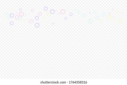 Colored Soapy Ball Water Transparent Background. Isolated Soapy Design. Rainbow Abstract Soap Bubble Pattern.
