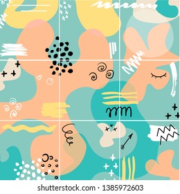 Colored social media template vector set background