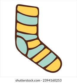 colored sock on a white background drawing vector