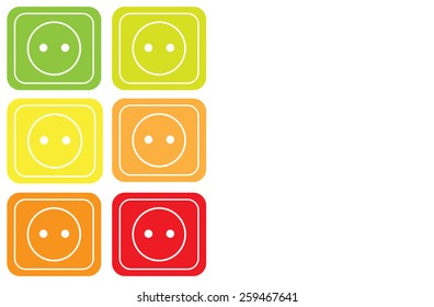 Colored sockets as energy efficiency concept