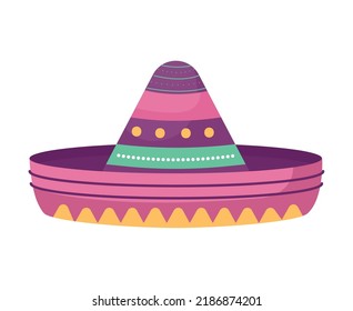 colored sombrero design over white