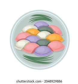 colored songpyon in a plate