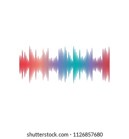 Colored sound wave icon. Gradient music wave icon