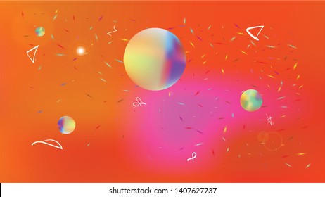 Colored space background. Funny hi-res and fresh. Illustration, mesh. Stars, planets, signs. Colorful universe new space background.