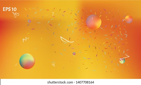 Colored space background. Minimal hi-res and fresh. Illustration, texture. Stars, planets, signs. Colorful universe new space background.