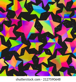Colored space star. Seamless texture.