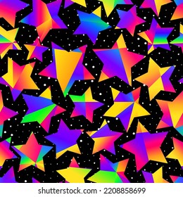 Colored space star. Seamless texture.