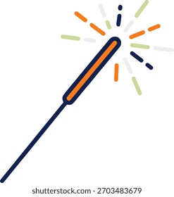 Colored Sparkler Firework Celebration Icon