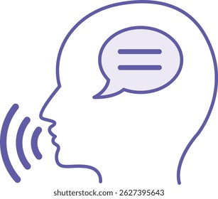 Colored Speak Icon. Vector Illustration. Man Expressing Thoughts Verbally. Learning a Foreign Language