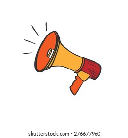 Colored speaker doodle drawing, excellent vector illustration, EPS 10