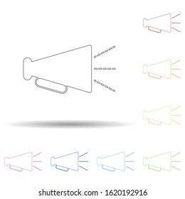 Colored speaker in multi color style icon. Simple thin line, outline vector of web icons for ui and ux, website or mobile application