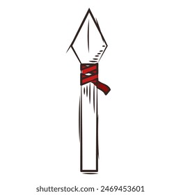 Farbiger Speer mittelalterliche Waffe Symbol Vektorillustration