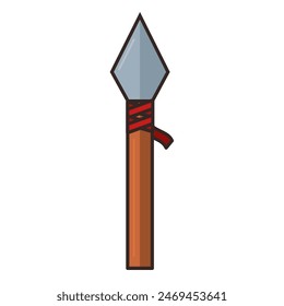 Icono de arma medieval de lanza de colores Ilustración vectorial