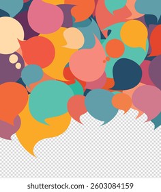 Colored Speech Bubble on transparent background. Communication and dialogue.Talking and communicate Symbol.Social network. Speak - discussion - chat.Equality inclusion diversity concept