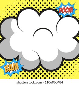 Colored Speech Bubble in Pop-Art Style. Vector illustration