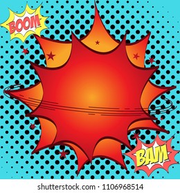 Colored Speech Bubble in Pop-Art Style. Vector illustration