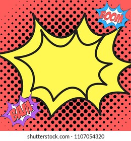 Colored Speech Bubble in Pop-Art Style