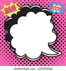 Colored Speech Bubble in Pop-Art Style