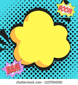 Colored Speech Bubble in Pop-Art Style