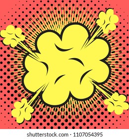 Colored Speech Bubble in Pop-Art Style