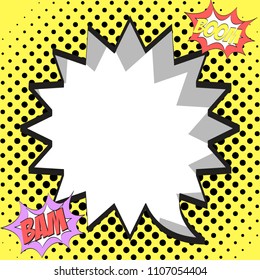 Colored Speech Bubble in Pop-Art Style