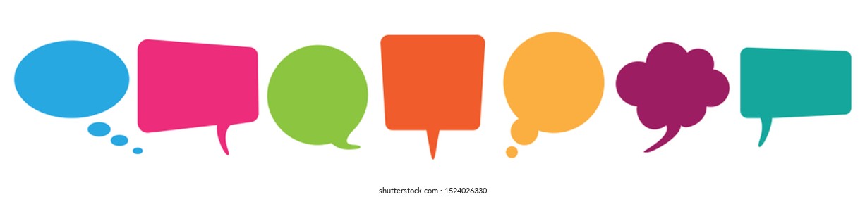 Colored speech bubbles on the white. Eps 10 vector file.