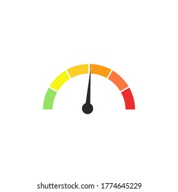 colored speedometer, speed icon on white background, logo, emblem vector illustration

