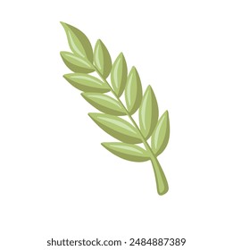 Colored spikelet of dried flower, hand drawn doodle style vector illustration.