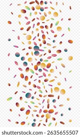 Colored Splash Transparent Transparent Background. Gradient FallingFestive Dot Card. Abstract Illustration. Magic Fun Design.