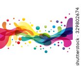 Colored splashes in abstract shape