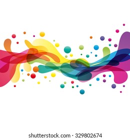 Colored splashes in abstract shape