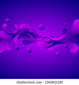 Colored splashes in abstract shape. Vector illustration. Vibrant colors