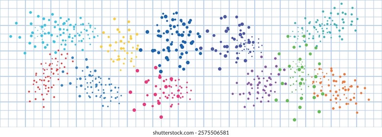 colored splashes, blots on the background of a notebook sheet