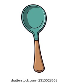 colored spoon design over white