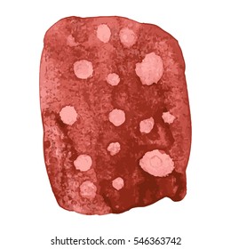 colored spots of paint. Silhouettes the stain.