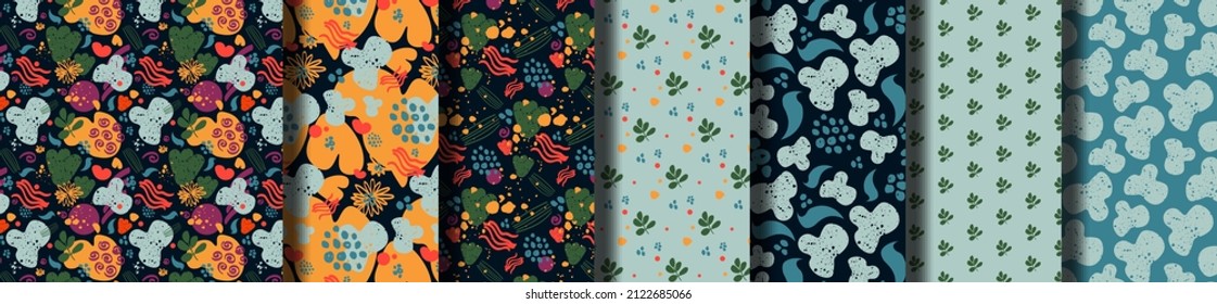 colored spots set of 7 vector patterns