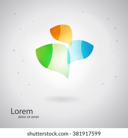 Colored sprout logo. Abstract SPA Health beauty logo template. Abstract flower. Business abstract icon. As sign, symbol, web, label. Vector illustration.