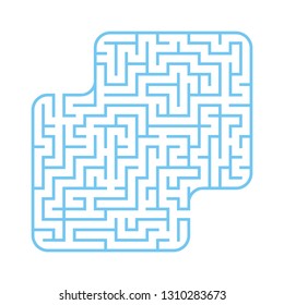 Colored square labyrinth. Game for kids. Puzzle for children. Maze conundrum. Flat vector illustration isolated on white background. With place for your image