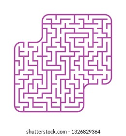 Colored square labyrinth. Game for kids. Puzzle for children. Maze conundrum. Flat vector illustration isolated on white background. With place for your image