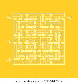 Colored square labyrinth. Game for kids. Puzzle for children. Maze conundrum. Flat vector illustration
