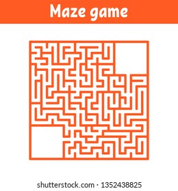 Colored square labyrinth. Game for kids. Puzzle for children. Maze conundrum. Flat vector illustration